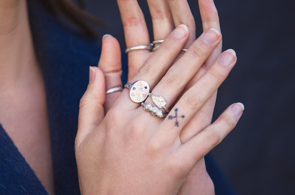 Sapphire cluster ring